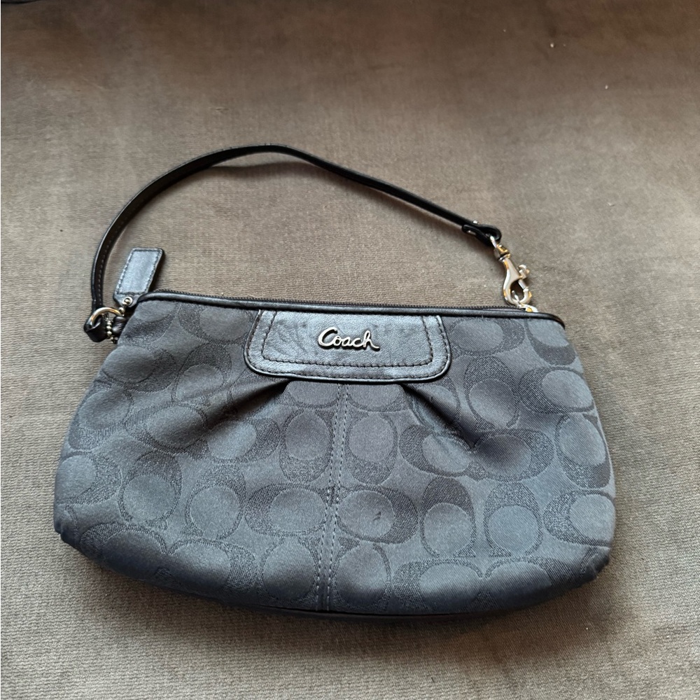 Coach Grey Women's Wristlet Bag Like New